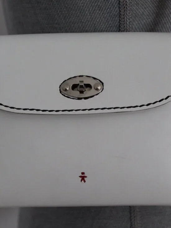 NEW Henry Beguelin White Shoulder Bag Omino Logo Turn Lock Handbag - Picture 5 of 16